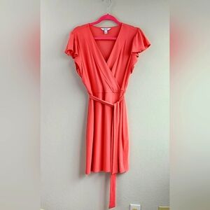 Nine West Pink Faux Wrap Dress Medium